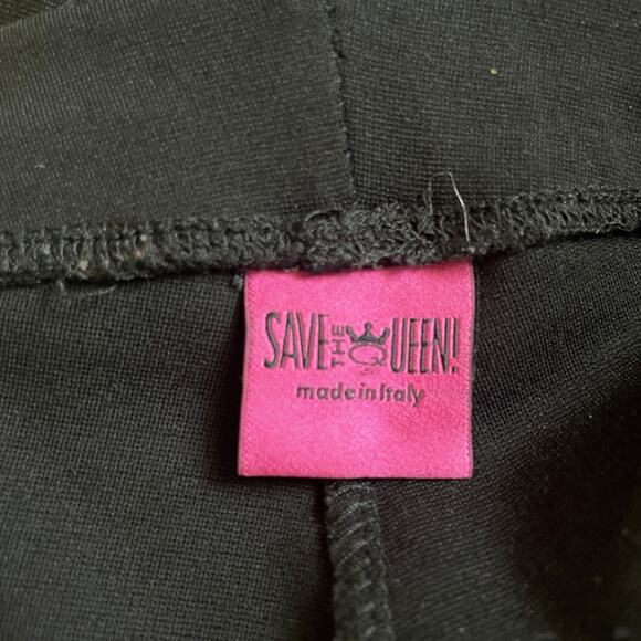 SAVE THE QUEEN Women's Size Small Black Textured Panels Pull-On Leggings Pants - Picture 3 of 9